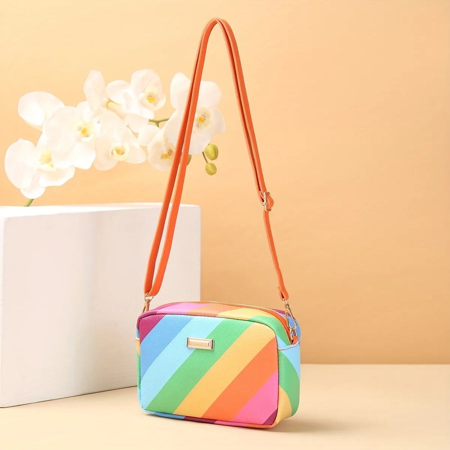 Rainbow Striped Crossbody Bag