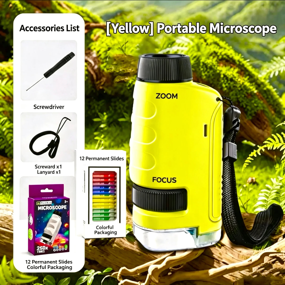 Portable Outdoor Microscope Kit components