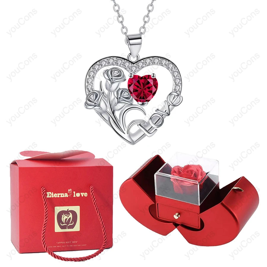 Heart Zircon Necklace worn on neck