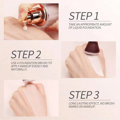 Soft Blending Foundation Brush - Blush Pink handle detail
