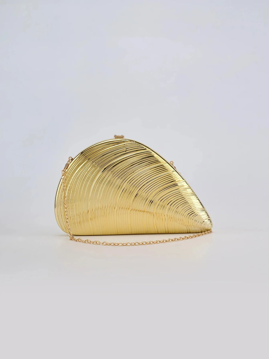 Retro Shell Acrylic Evening Bag - Silver