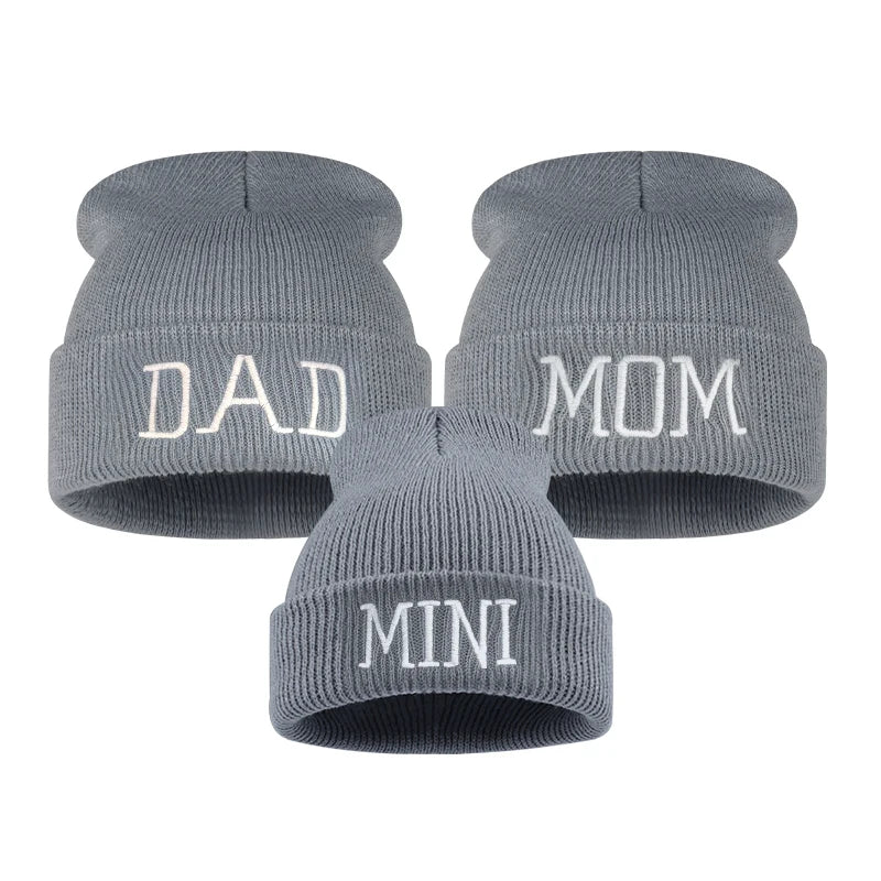 Family Bond Matching Beanie Set - 3-Piece Beige