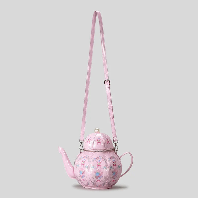 Novelty Teapot Bucket Bag - Pink