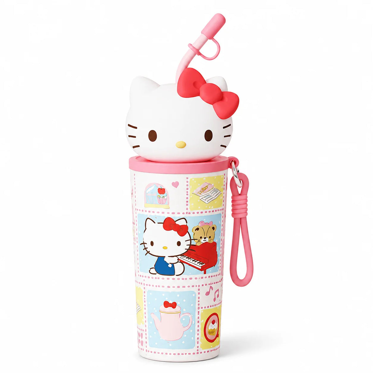 Sanrio 700ml Insulated Tumbler with Straw 316 Steel Travel Water Bottle 304 Steel Cute Cartoon Thermos Flask Coffee Mug Gift