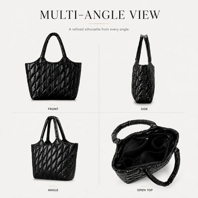 Large Capacity Quilted Tote Bag interior view
