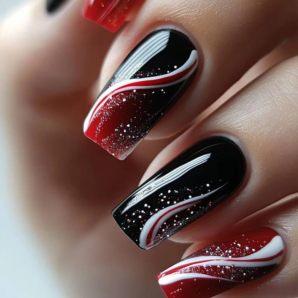 Velcrissa RougeVine Nails 24pc Medium Coffin Gothic Press-On Nails