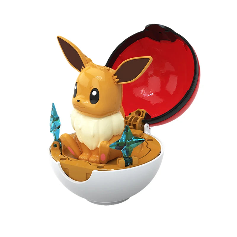 Cute Pokemon Figure Meowth Pokeball Pikachu Bulbasaur Eevee Charmander Squirtle Pocket Monster Elf Deform Poke Ball Toy Ornament