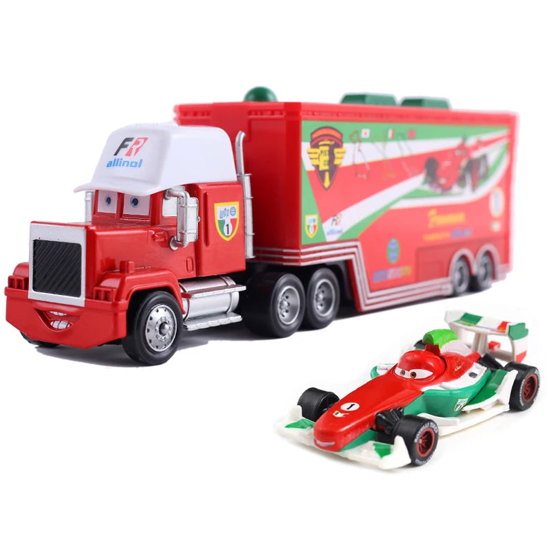 Pixar Cars Truck Birthday Gifts Mobilization Jackson Cool Sister Francisc Container Truck Set Car Model Toy Truck Ornaments