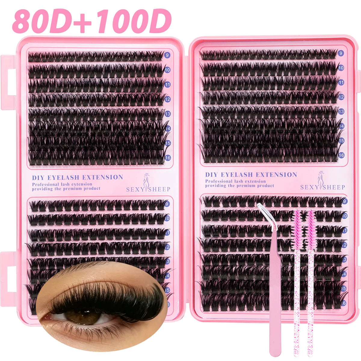 Reusable DIY Cluster Lashes Kit angle view