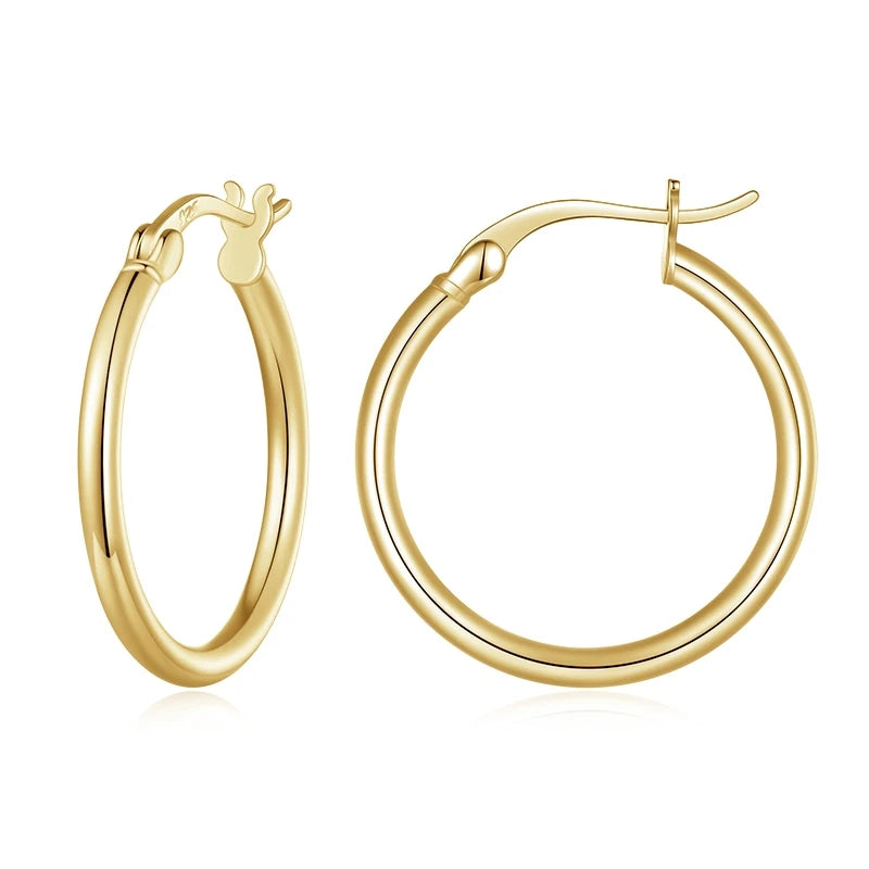 BAMOER Glossy Tube Hoop Earrings angle view