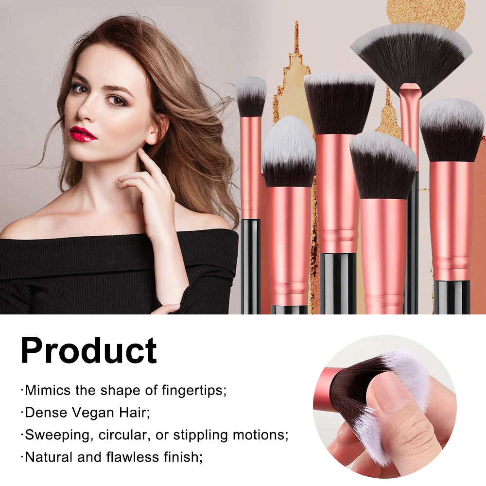 Lunovia BeautyPro Makeup Brush Set - Black