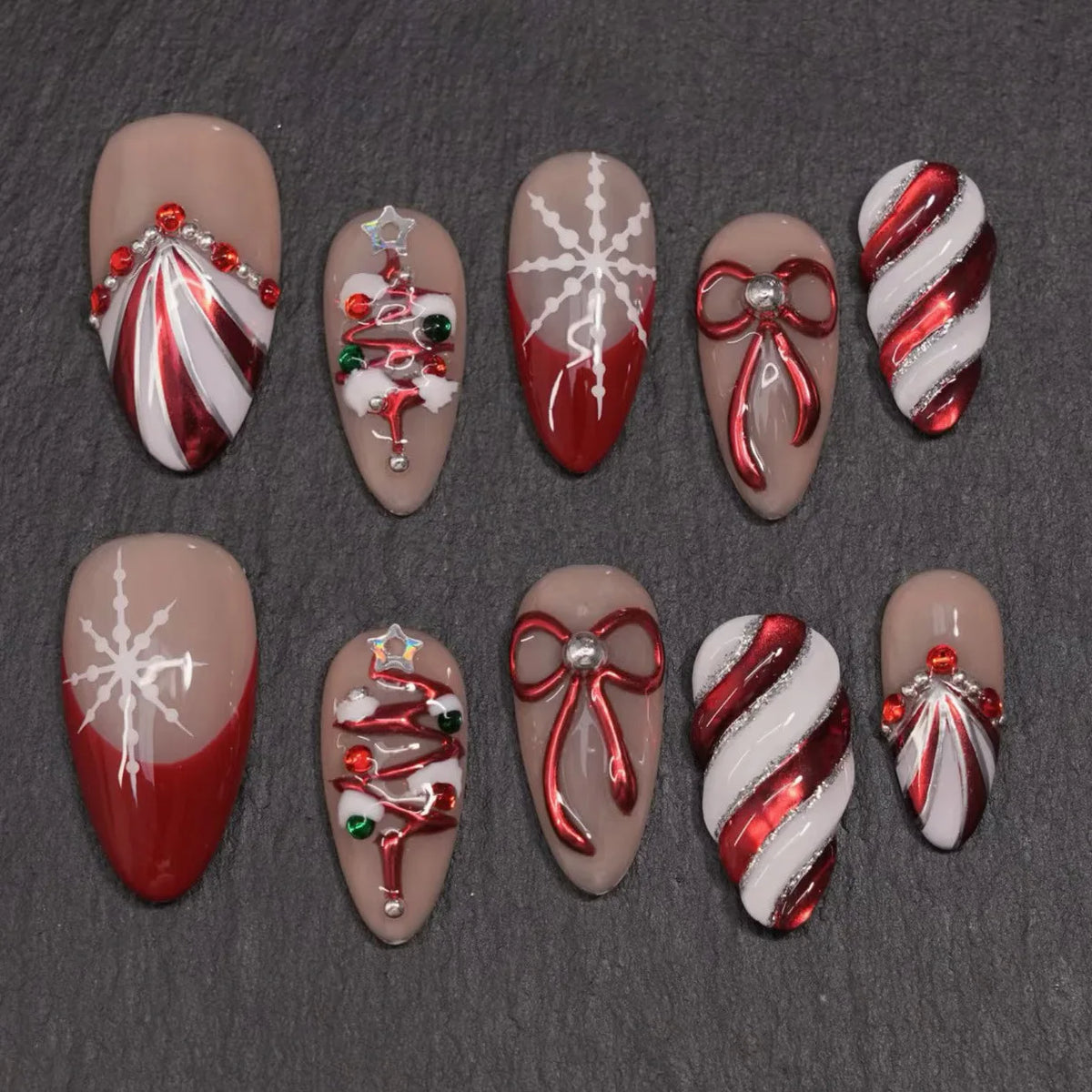 Christmas Snowflake Press-On Nails complete collection