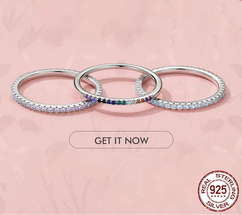BAMOER Full Paved Eternity Band stone detail