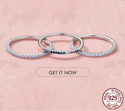 BAMOER Full Paved Eternity Band stone detail
