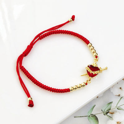 Sacred Heart Cross Bracelet worn