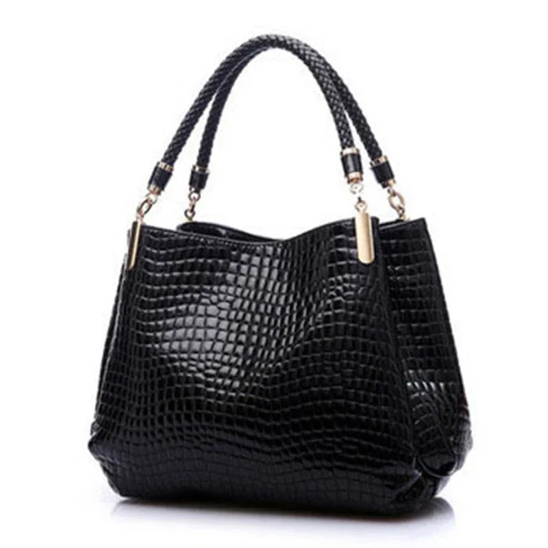 Croc-Embossed Handbag