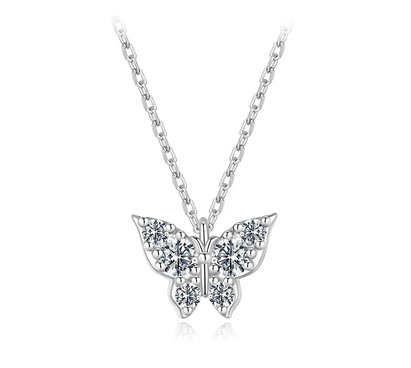 BAMOER Moissanite Butterfly Necklace