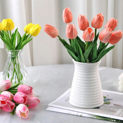 Real-Touch Artificial Tulip Flowers - Yellow
