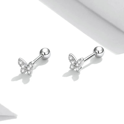 BAMOER Tiny Charm Stud Earrings - Butterfly