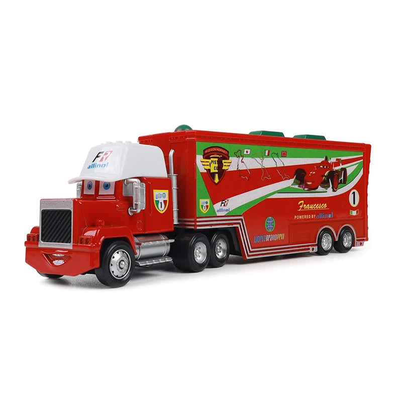 Pixar Cars Truck Birthday Gifts Mobilization Jackson Cool Sister Francisc Container Truck Set Car Model Toy Truck Ornaments