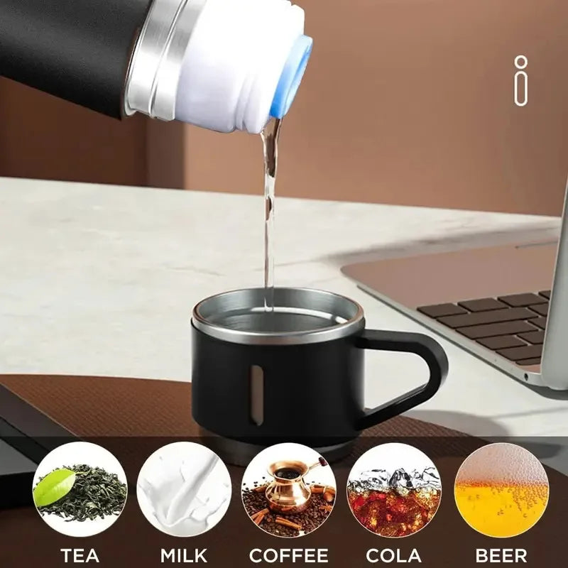 Vacuum-Insulated Thermos Bottle - Blue