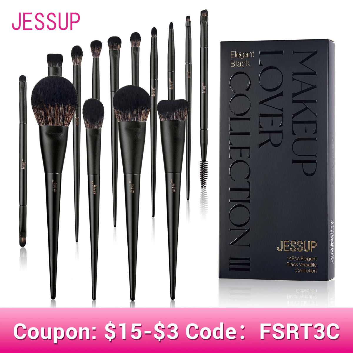 Jessup Makeup Brushes Set,10-14pcs Make Up Brush Contour Foundation Powder Eyeshadow Highlight Blending Concealer Liner T336