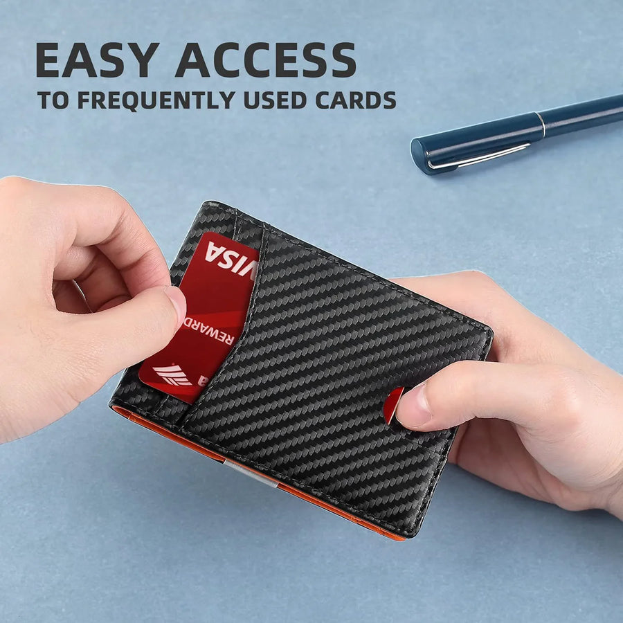 CarbonEdge Slim RFID Wallet - Carbon Blue