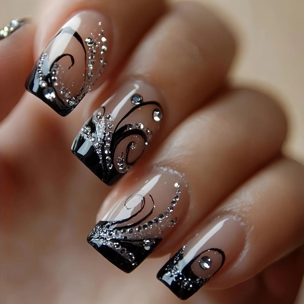 Velcrissa RougeVine Nails 24pc Medium Coffin Gothic Press-On Nails