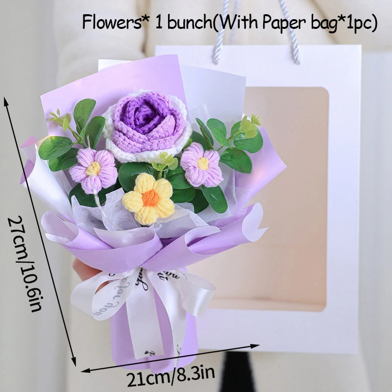 Handcrafted Yarn Floral Arrangement bloom detail