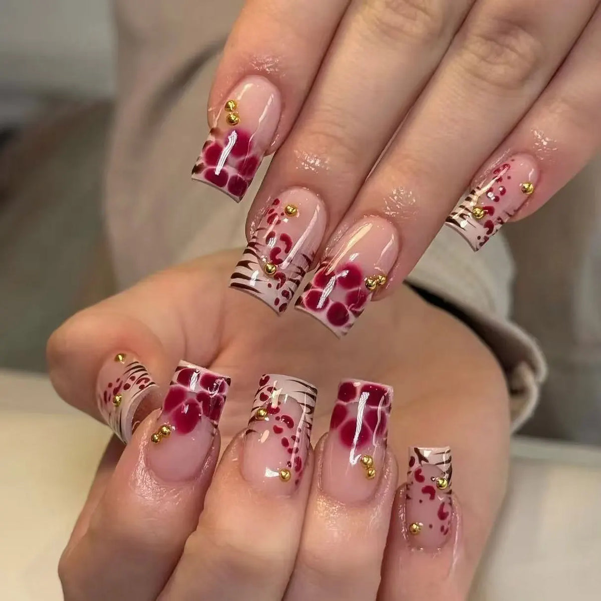 Velcrissa RougeVine Nails 24pc Medium Coffin Gothic Press-On Nails