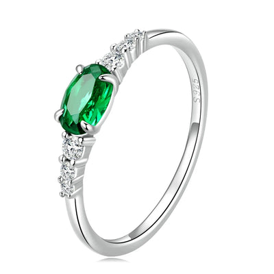BAMOER Oval Gemstone Ring size reference