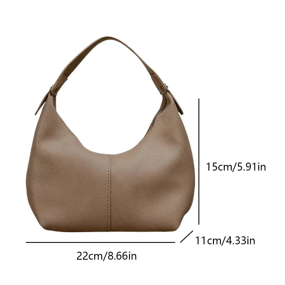 Soft PU Leather Hobo Bag - Coffee