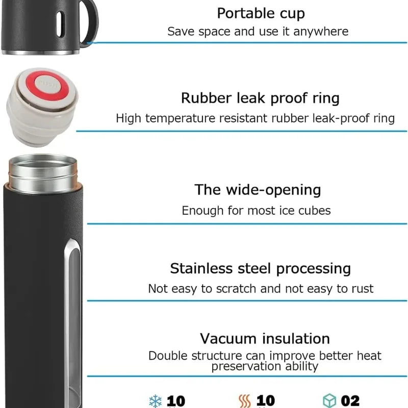 Vacuum-Insulated Thermos Bottle - Pink