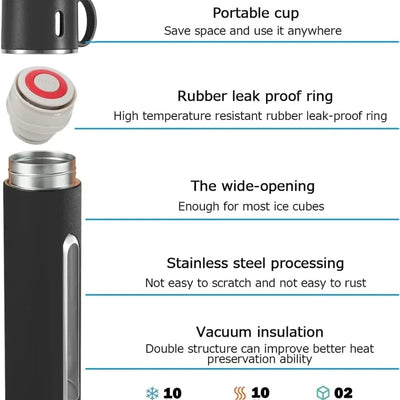 Vacuum-Insulated Thermos Bottle - Pink