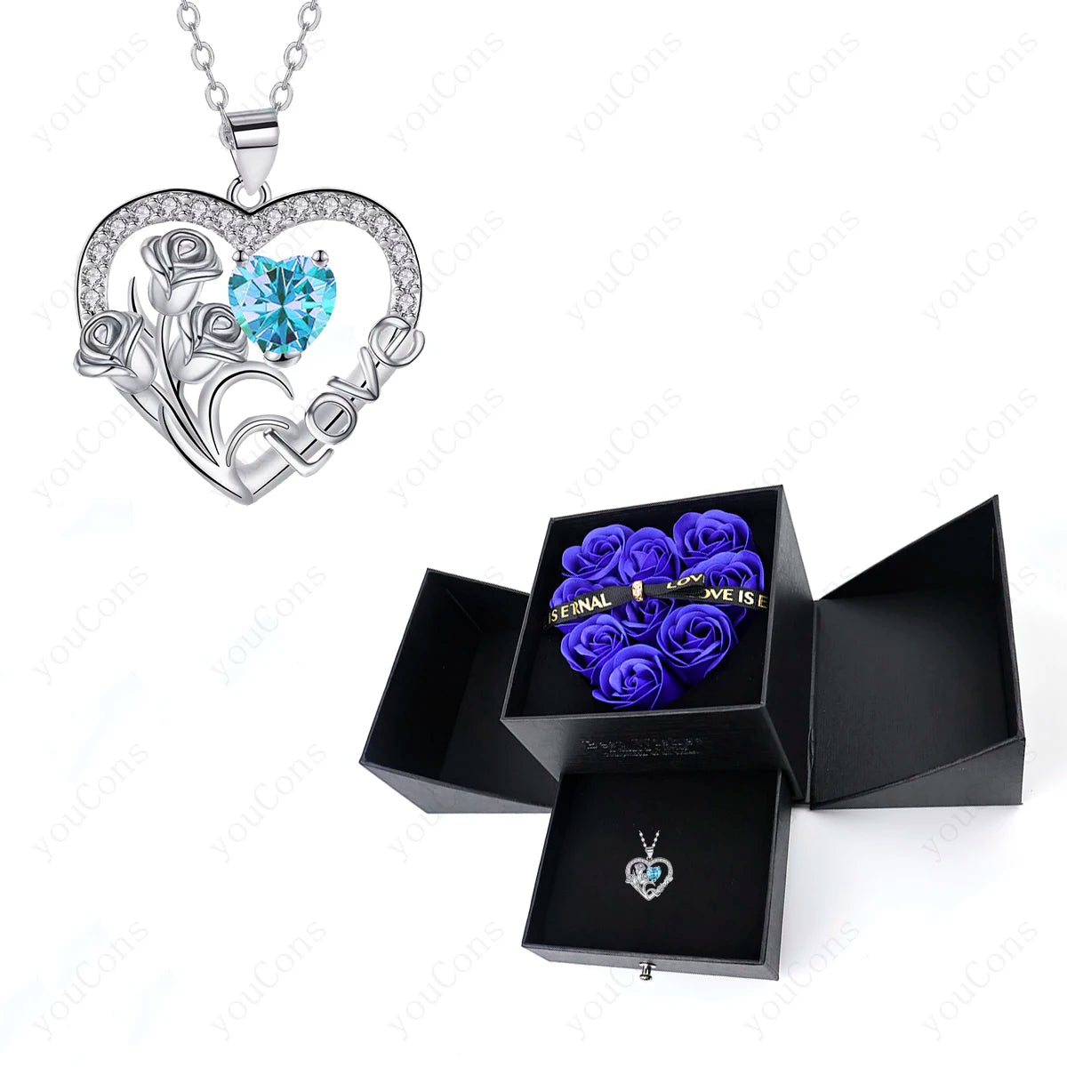 Zircon Heart Necklace size reference