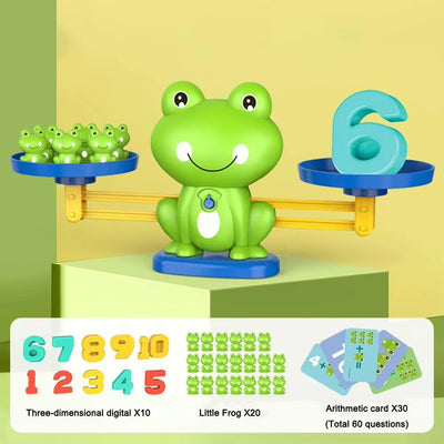 Frog Balance Math Toy in use