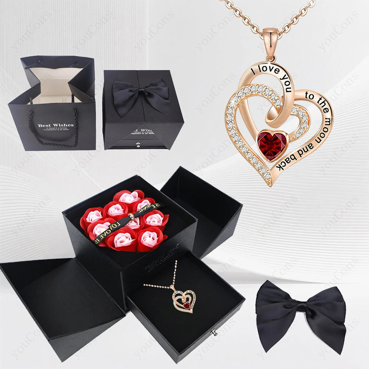 Heart Pendant Necklace box opening