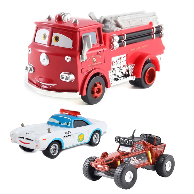 Pixar Cars 3 Model Car Toy White Police ATV Fire Engine Lightning McQueen Metal Alloy Diecast Car Model Children’s Toy Gifts