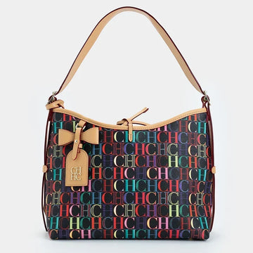 CH Hobo Bag Women Colorful Logo Print Shoulder Bag Large Capacity Top Handle Handbag For Work Bolsos