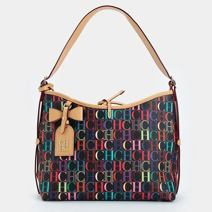 CH Hobo Bag Women Colorful Logo Print Shoulder Bag Large Capacity Top Handle Handbag For Work Bolsos