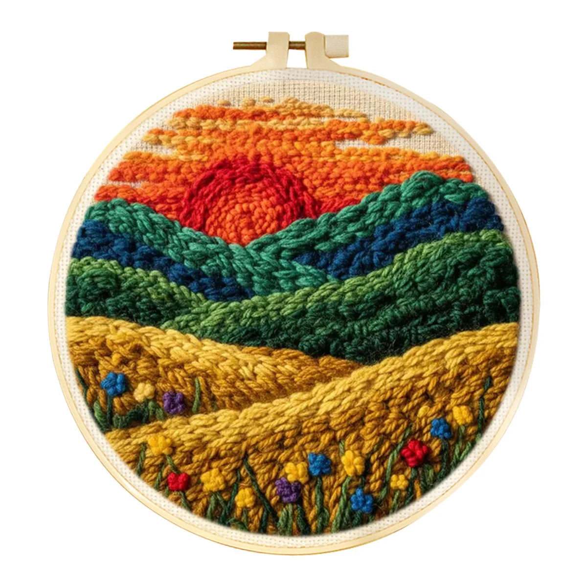 DIY Punch Needle Landscape Kit texture detail