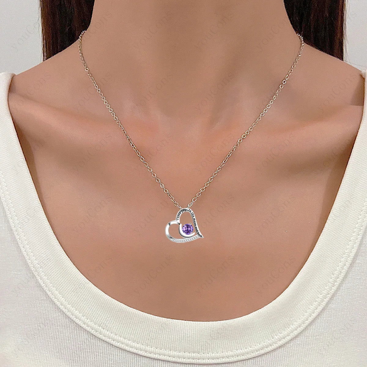 Heart Pendant Necklace worn