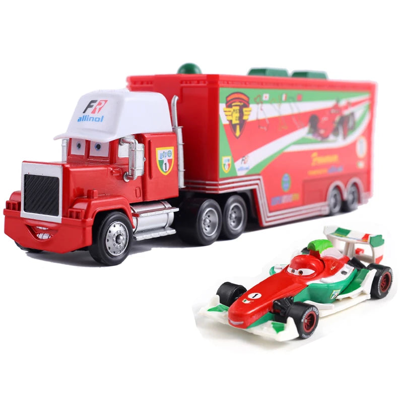 Pixar Cars Truck Birthday Gifts Mobilization Jackson Cool Sister Francisc Container Truck Set Car Model Toy Truck Ornaments