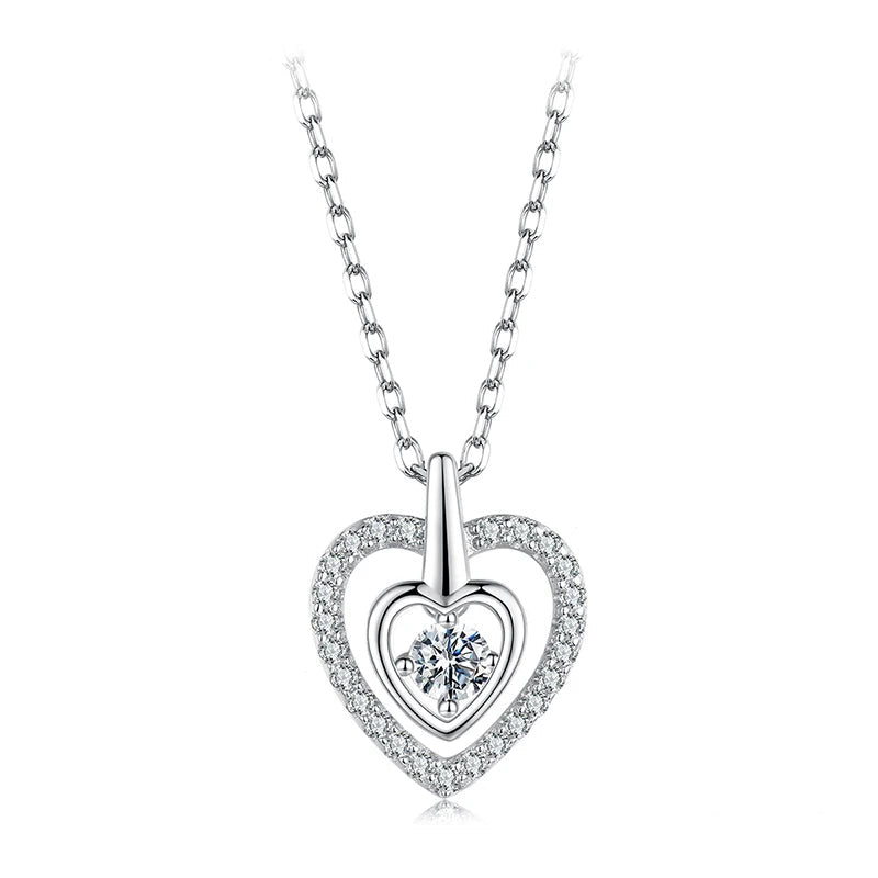 BAMOER Heart Moissanite Necklace
