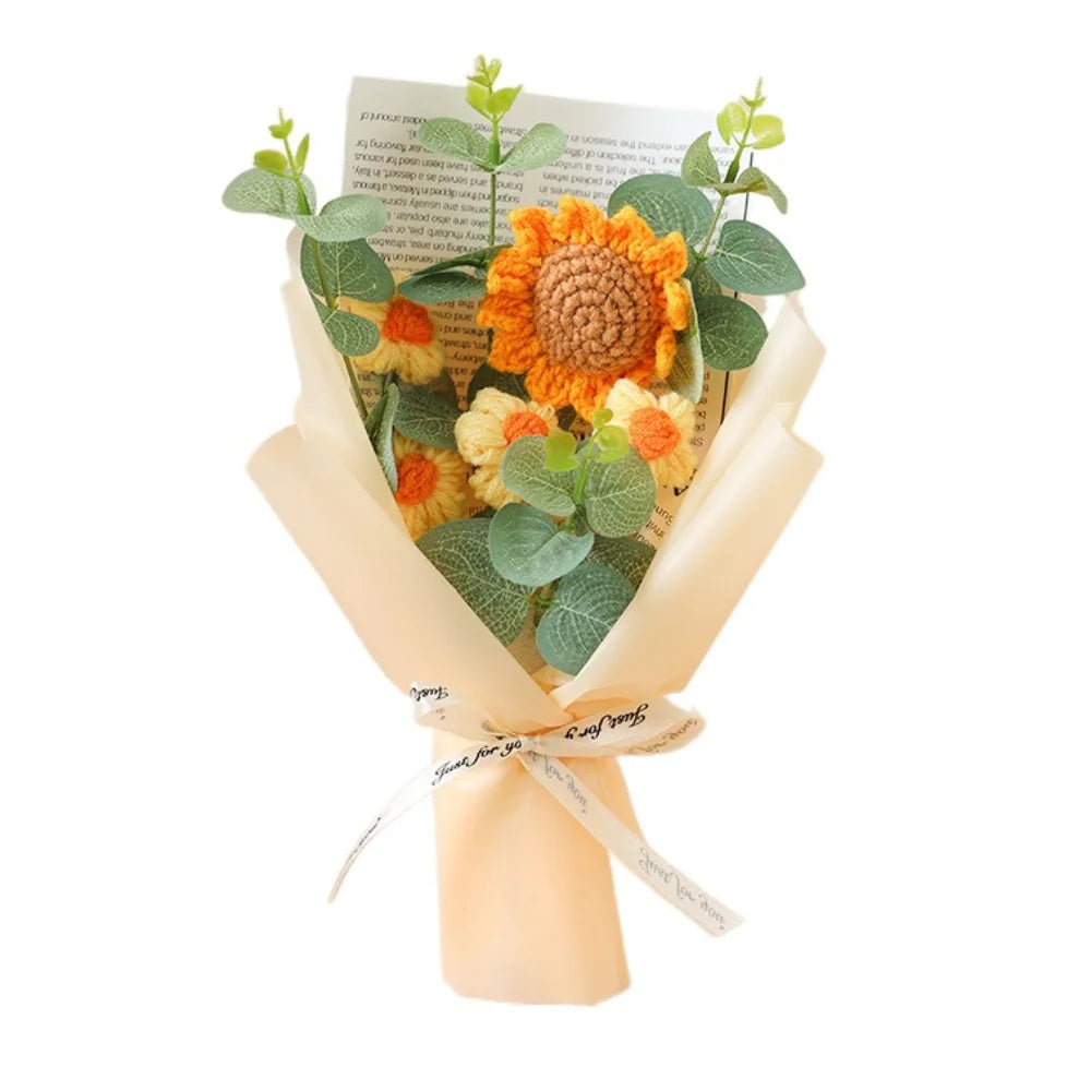 Handmade Crochet Flower Bouquet gift presentation