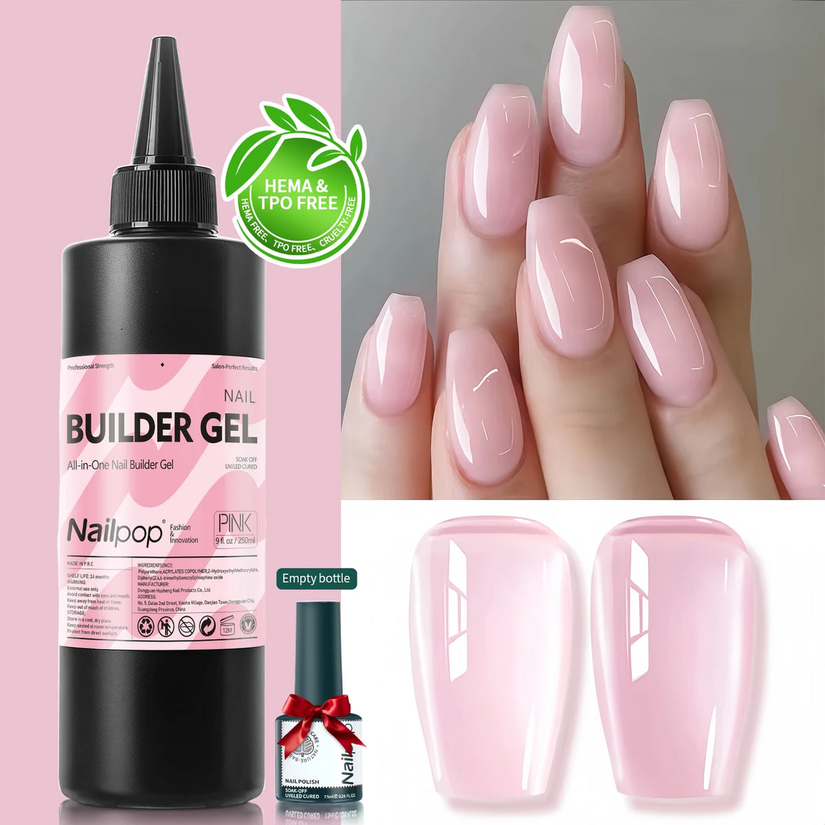 Acrylune Nail Extension Sculpt Gel size comparison