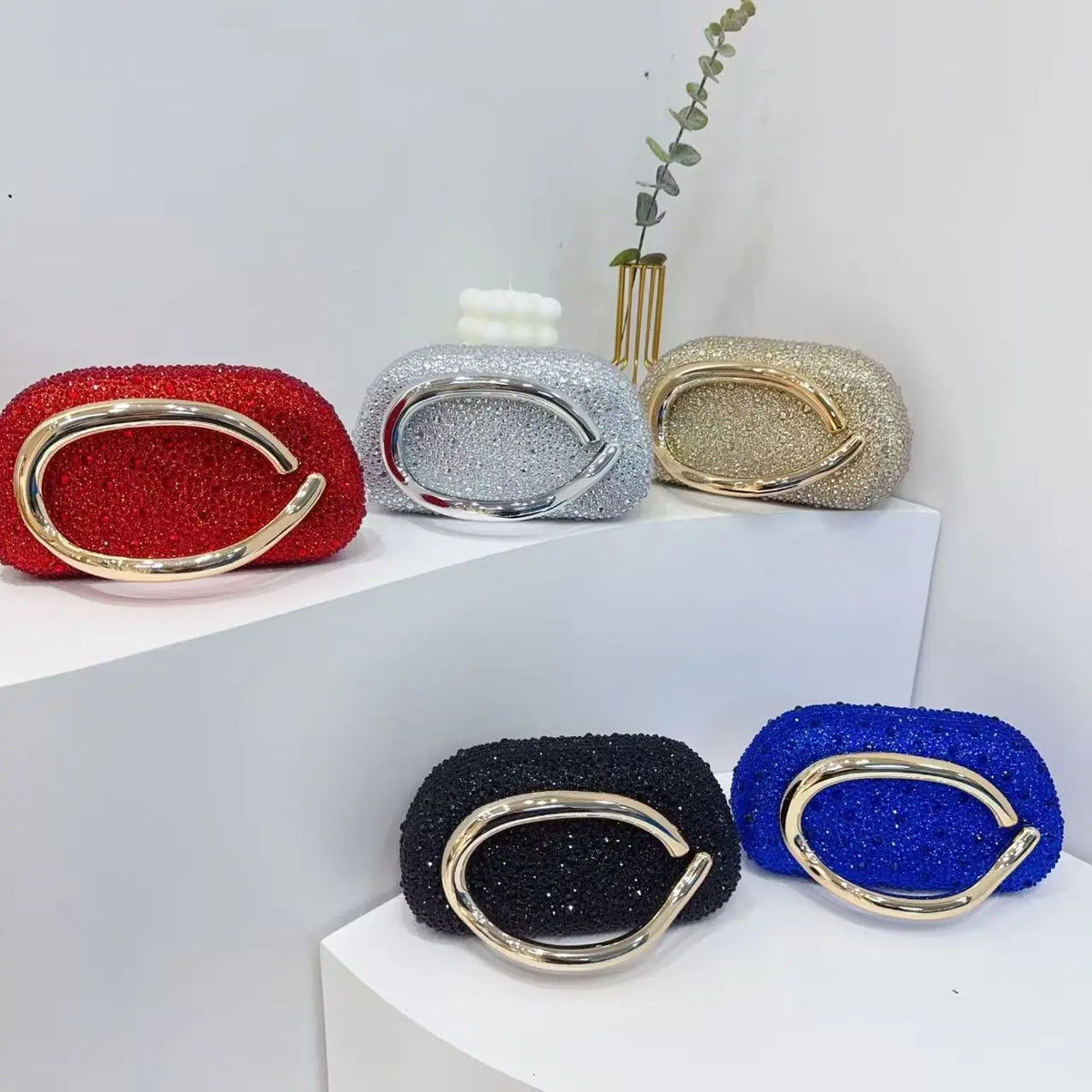 Gold Closure Box Clutch close-up