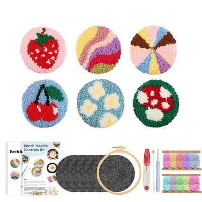 GATYZTORY Punch Needle Coaster Kit in use