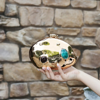 Mini Shell Acrylic Clutch worn crossbody