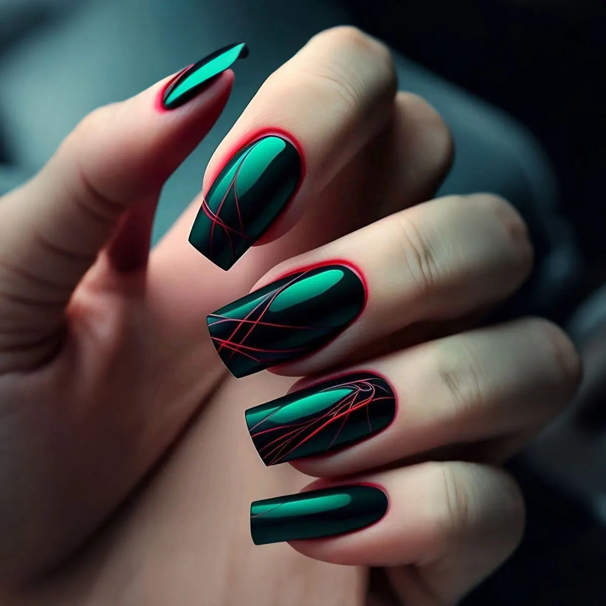 Velcrissa RougeVine Nails 24pc Medium Coffin Gothic Press-On Nails